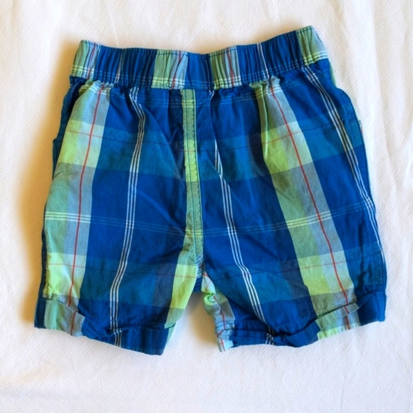 joe fresh summer plaid lightweight cotton pull-on shorts 6-12 months baby boy - Picture 4 of 5